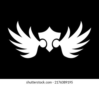 wings abstract luxury modern elegant logo design vector illustration template. animal bird, falcon, eagle, phoenix, fly concept icon badges