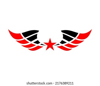 wings abstract luxury modern elegant logo design vector illustration template. animal bird, falcon, eagle, phoenix, fly concept icon badges