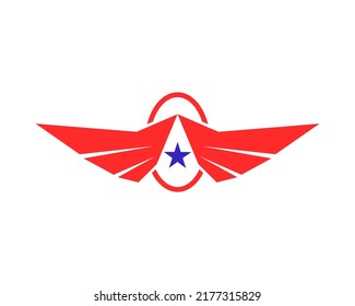 wings abstract luxury modern elegant logo design vector illustration template. animal bird, falcon, eagle, phoenix, fly concept icon badges