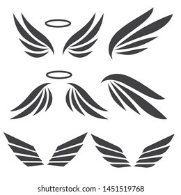 Wings abstract set. Angel wings vector collection