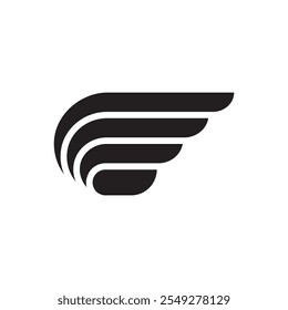 Wings abstract symbol logo vector flat icon design illustration. 