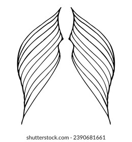 wings of abstract twisting shape in black silhouette