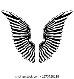 Wings Angel Bird Animal Silhouette Vector Clip Art Design Graphic
