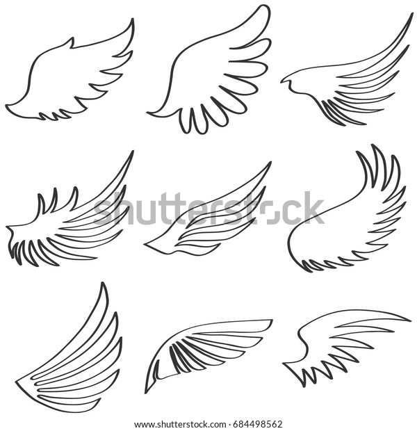 Wings Angel Black White Wings Angel Stock Vector (Royalty Free ...