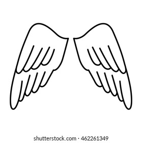 wings angel drawn icon vector illustration design