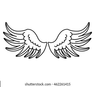 Sketch Illustration Wings On White Background Stock Illustration ...