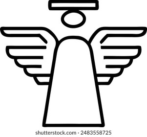 Wings of the angel icon vector. Thin line sign. Isolated contour symbol illustration.