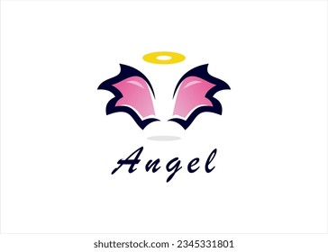 Wings Angel Logo design concept