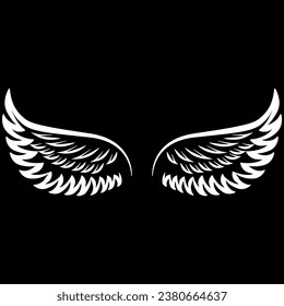 wings of a angle black background