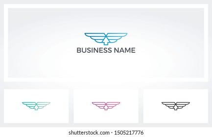 Wings With Up Arrow In The Middle Logo