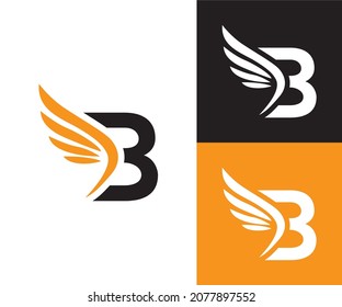 Wings B Logo Elements Wing Icon Stock Vector (Royalty Free) 2077897552