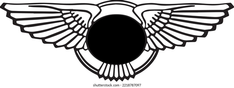 Wings Badge Design Layout (Editable file) - Vector Illustration