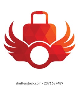 Wings bag travel Creative Logo Design Illustration. Travel bag holiday modern with wings sign logo.