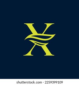 WINGS BEAUTY LOGO DESIGN GOLD LETTER X