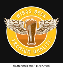 Wings Beer Company Vector, Logo, Illustration