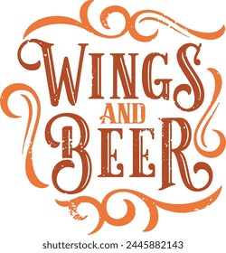 Anuncio de texto personalizado de Wings and Beer