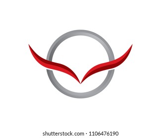 wings bird falcon and star logo