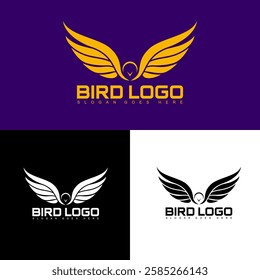 Wings Bird logo design for modern business simple minimalist and clean design