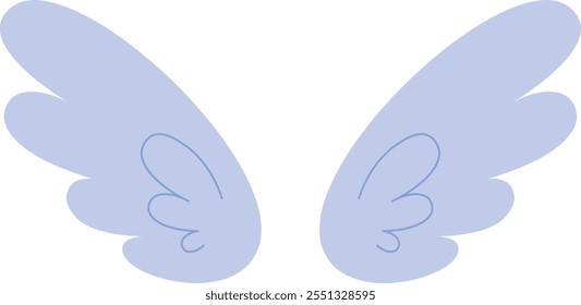 The wings of a bird are shown in blue