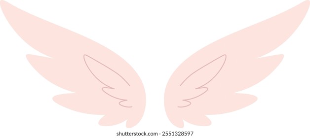 The wings of a bird are shown in a pink color