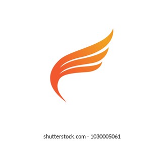 Wings bird sign abstract template icons app
