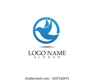 Wings bird sign abstract template icons app