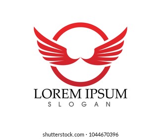 Wings  bird sign abstract template icons app
