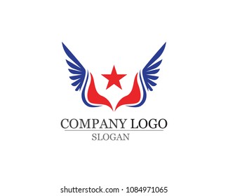 Wings bird sign abstract template icons app
