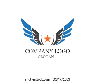 Wings bird sign abstract template icons app
