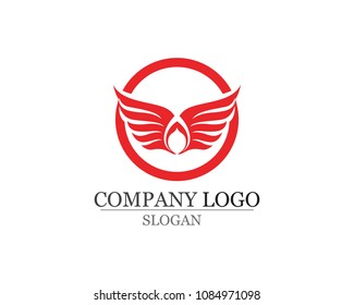 Wings bird sign abstract template icons app
