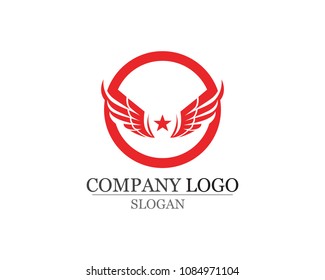 Wings bird sign abstract template icons app
