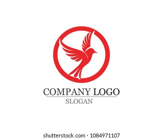 Wings bird sign abstract template icons app
