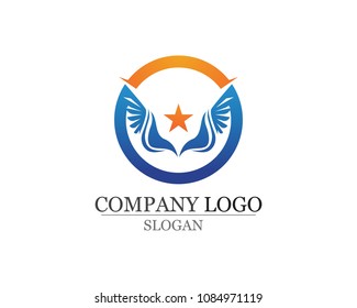 Wings bird sign abstract template icons app
