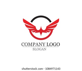 Wings bird sign abstract template icons app
