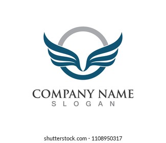 Wings bird sign abstract template icons app
