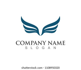 Wings bird sign abstract template icons app
