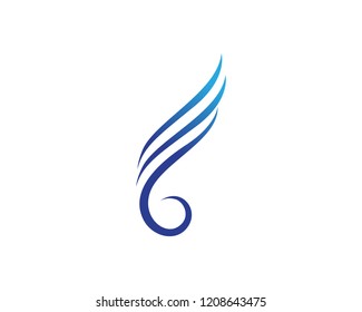 Wings bird sign abstract template icons app

