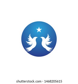 Wings bird sign abstract template icons app
