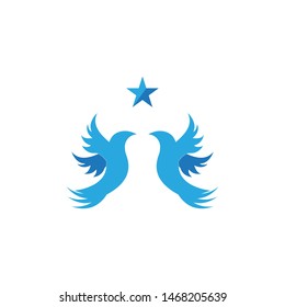 Wings bird sign abstract template icons app
