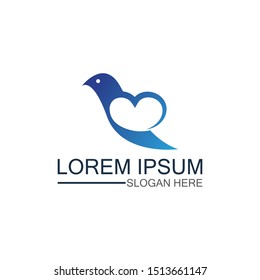 Wings bird sign abstract template icon creative design