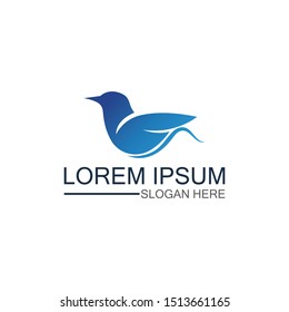 Wings bird sign abstract template icon creative design