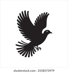 Wings bird silhouette vector art illustration