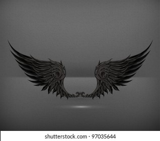 Wings black, eps10