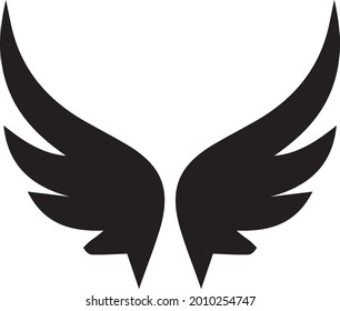 wings black icon element design 