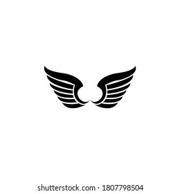 Wings black icons vector logo. Modern minimalist design.