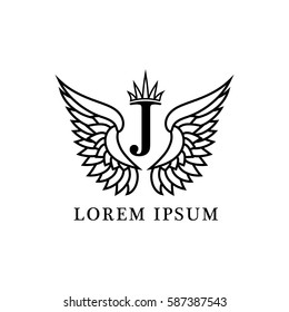 Wings black icons vector. Modern logo tamplate