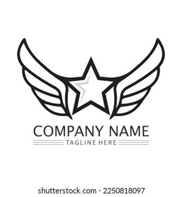 Wings black icons vector set. Modern minimalistic design.