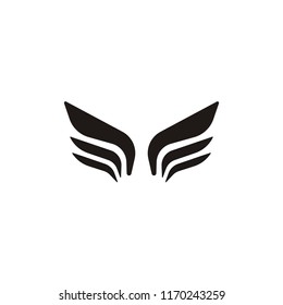 Wings black icons vectorlogo. Modern minimalistic design.