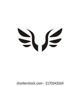Wings black icons vectorlogo. Modern minimalistic design.