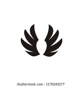 Wings Black Icons Vectorlogo Modern Minimalistic Stock Vector (royalty 